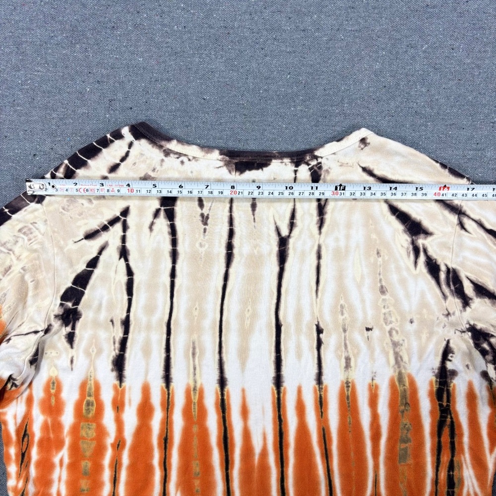 Tryst Top Women Plus Size 0X Orange Turquoise Tie Dye Cotton 3/4 Sleeve 9297TMDS - Picture 8 of 8